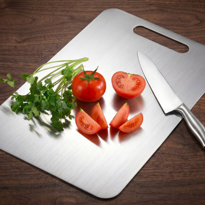 Stainless Steel Chopping Board 24×34 cm – 304 Grade Kitchen Cutting Board (Large, Double-Sided)