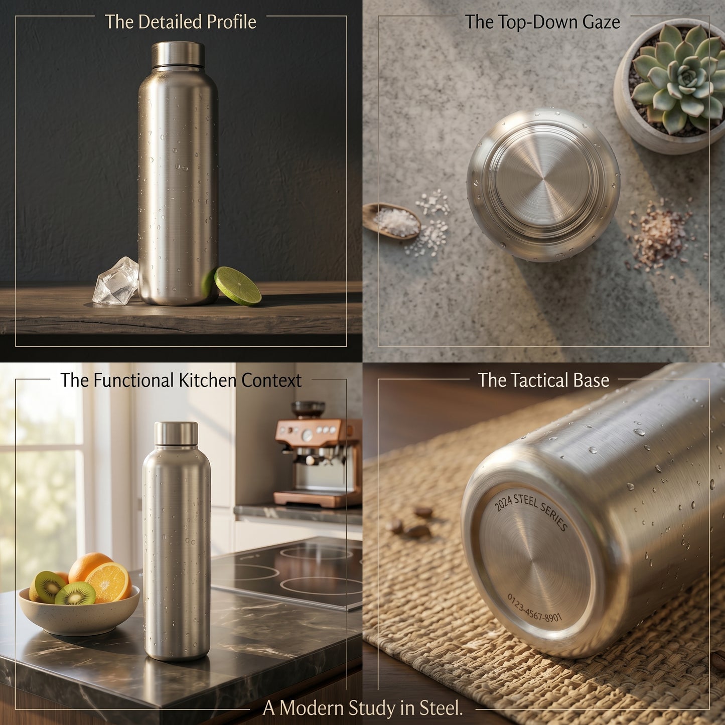 Stainless Steel 1 Litre Water Bottle with Sipper Cap – Leakproof, Lightweight Drinking Bottle (Silver, Pack of 1)