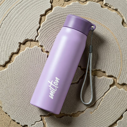Milton Handy 650 Stainless Steel Water Bottle 660ml – Leakproof Steel Bottle with Strap (Purple)