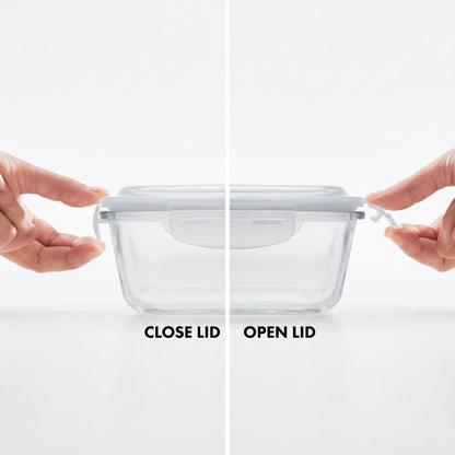 BOROSIL  3 Pc (320 ml x 2 + 240ml x 1 ), Office Tiifin 3 Containers Glass Office Lunch Box (880 ml)