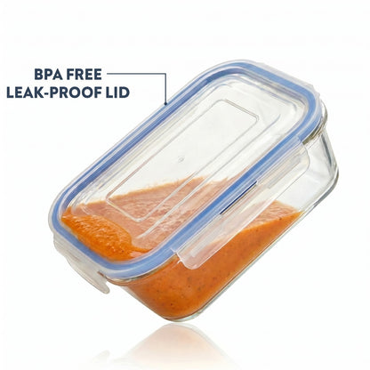 BOROSIL Glass Grocery Container 640 ml Airtight Food Storage Container (Clear)