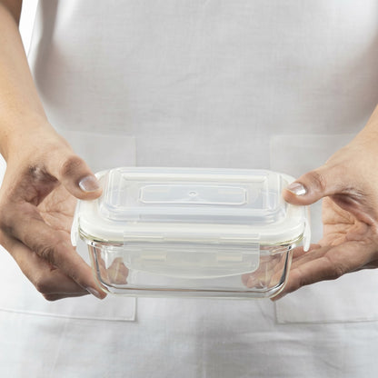 BOROSIL Glass Grocery Container 640 ml Airtight Food Storage Container (Clear)