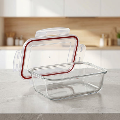 BOROSIL Glass Grocery Container 640 ml Airtight Food Storage Container (Clear)