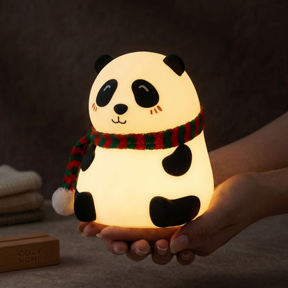 Cute Panda Night Light for Kids – Silicone Touch Lamp with 6 Color Changing LED, USB Rechargeable (14 cm, Multicolor)