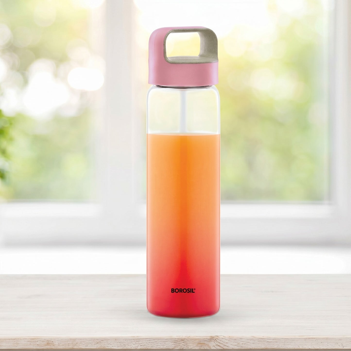 BOROSIL Crysto 750 ml Glass Water Bottle with Leak Proof Lid (Clear)