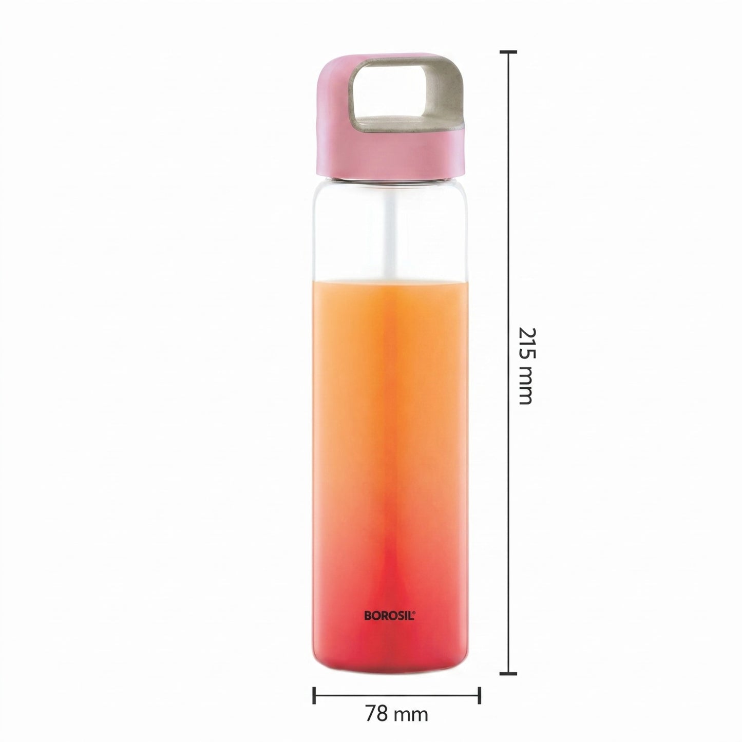 BOROSIL Crysto 750 ml Glass Water Bottle with Leak Proof Lid (Clear)