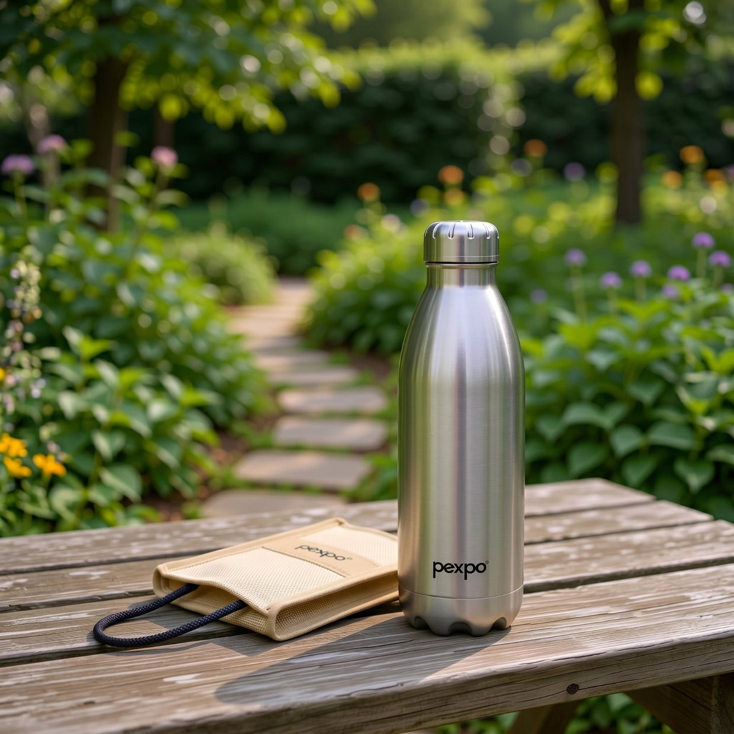 Pexpo Hot & Cold thermosteel Water Bottle with Jute-bag, Leakproof 1750 ml Steel Flask (Pack of 1, Silver)