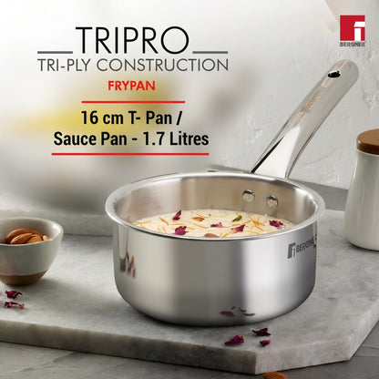 BERGNER Tripro TriPly Stainless Steel 4 Piece Induction Bottom Cookware Set (Silver)