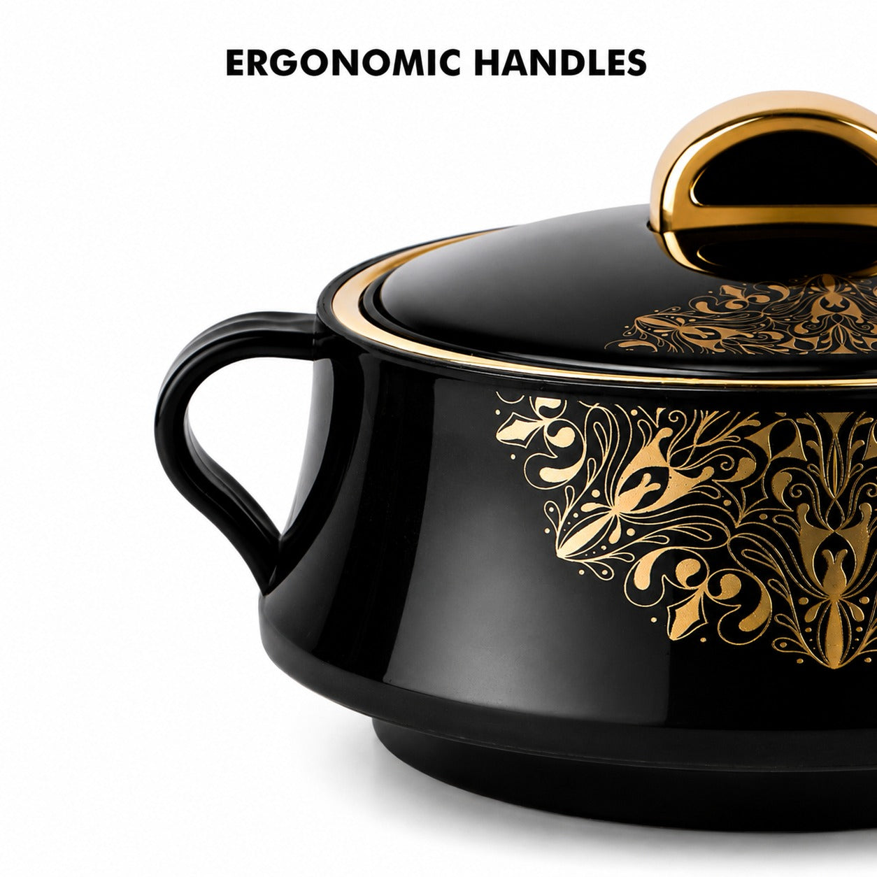 Cello Midas Pack of 3 Thermoware Casserole Set Black (500 ml, 1000 ml, 1500 ml)